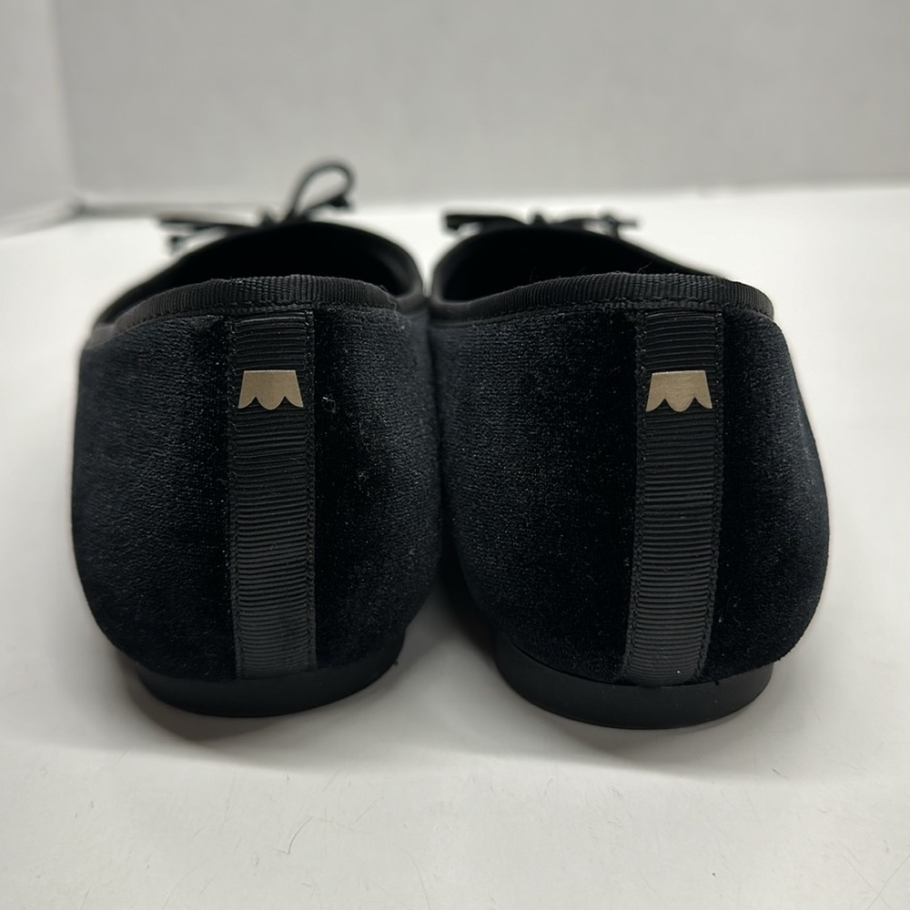 Birdies Goldfinch Velvet Pointed Toe Ballet Flat in Caviar Velvet Black Size 7.5 - Picture 4 of 9